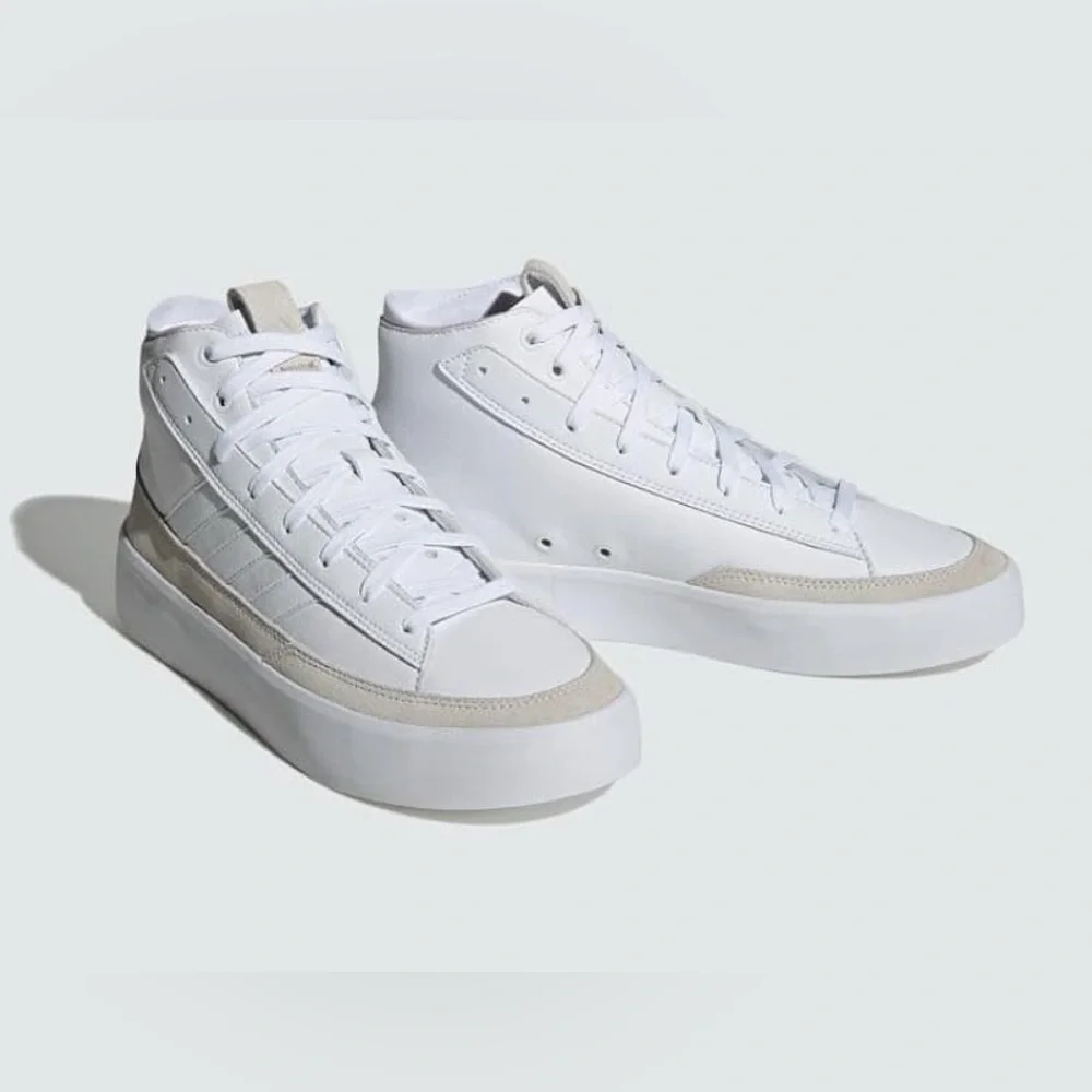 NIB [Adidas] ZNSORED Hi-Top Sneakers Cloud White Unisex Mens 11.5, Womens 12.5 - Picture 4 of 15